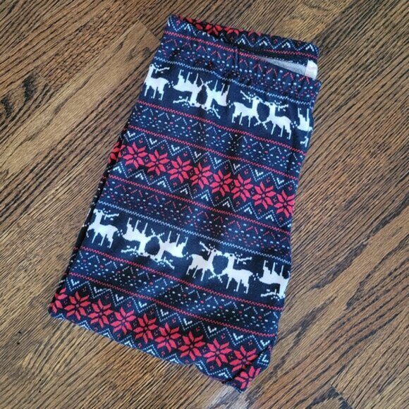 Pink Rose Holiday Tights Reindeer Print Leggings - Picture 11 of 11